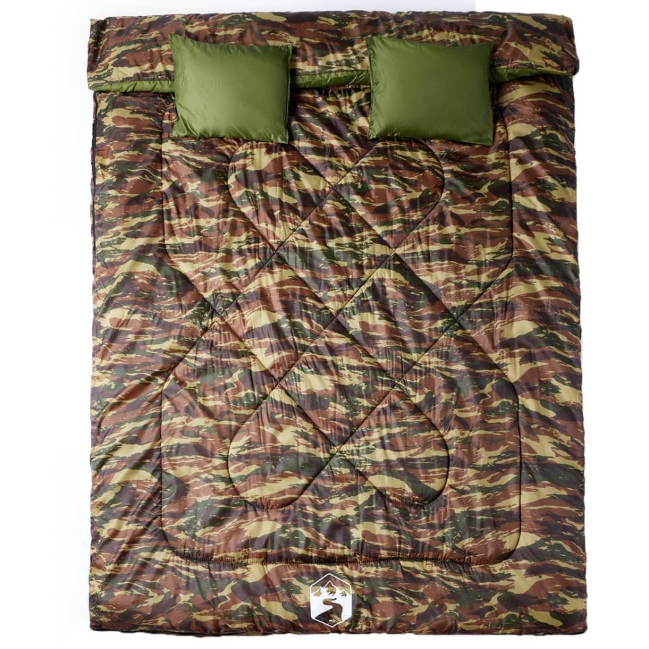 Saco de dormir doble y almohadas camping adultos 3-4