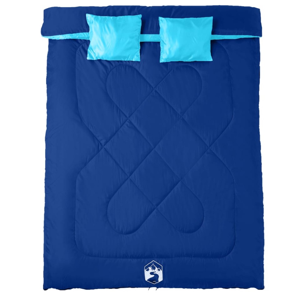 Saco de dormir doble y almohadas camping adultos 3-4
