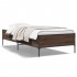 Estructura cama madera ingeniería metal roble marrón 90x200