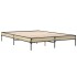 Estructura cama madera ingeniería metal roble Sonoma 150x200