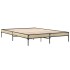 Estructura cama madera ingeniería metal roble Sonoma 150x200