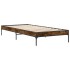 Estructura cama madera ingeniería metal roble ahumado 90x200