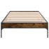 Estructura cama madera ingeniería metal roble ahumado 90x200