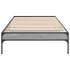 Estructura cama madera ingeniería metal gris Sonoma 75x190