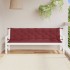 Cojines banco jardín 2 uds tela rojo tinto melange 200x50x7