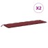 Cojines banco jardín 2 uds tela rojo tinto melange 200x50x7