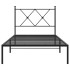 Estructura cama sin colchón con cabecero metal negro 90x190