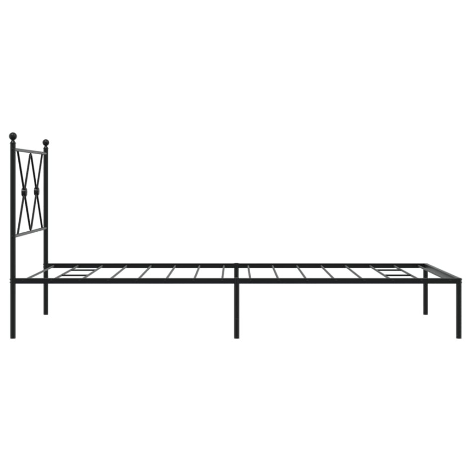 Estructura cama sin colchón con cabecero metal negro 90x190
