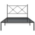 Estructura cama sin colchón con cabecero metal negro 100x190