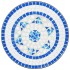 Mesa de bistró de mosaico cerámica azul y blanco Ø50x70