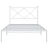 Estructura cama sin colchón con cabecero metal blanco