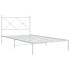 Estructura cama sin colchón con cabecero metal blanco