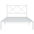 Estructura cama sin colchón con cabecero metal blanco