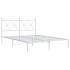 Estructura cama sin colchón con cabecero metal blanco