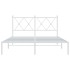 Estructura cama sin colchón con cabecero metal blanco