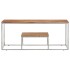 Mesa de centro acero inoxidable y madera maciza acacia