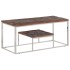 Mesa de centro acero inoxidable madera maciza traviesa