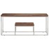 Mesa de centro acero inoxidable madera maciza traviesa