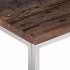 Mesa de centro acero inoxidable madera maciza traviesa