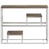 Mesa consola acero inoxidable madera maciza reciclada