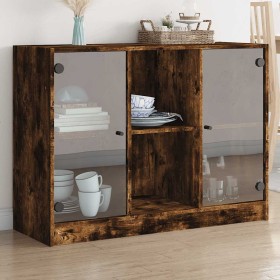 Aparador madera de ingeniería roble ahumado 102x37x75,5