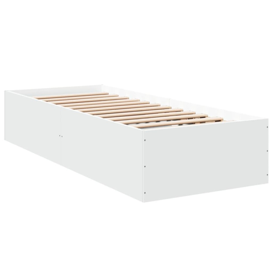 Estructura de cama madera de ingeniería blanca 75x190