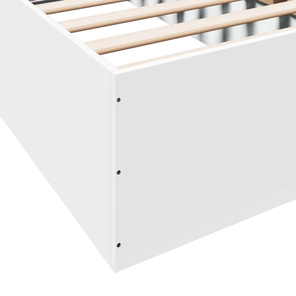 Estructura de cama madera de ingeniería blanca 75x190