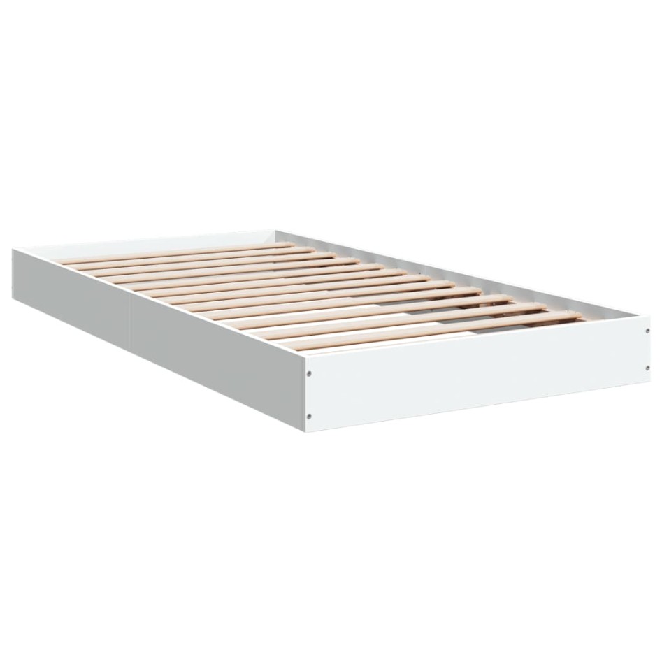 Estructura de cama madera de ingeniería blanca 100x200