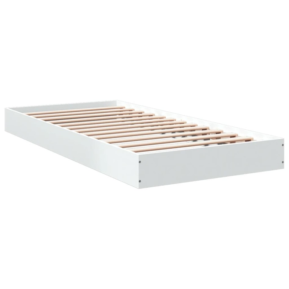 Estructura de cama madera de ingeniería blanca 90x200