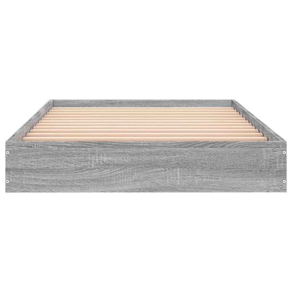 Estructura de cama madera de ingeniería gris Sonoma 90x200