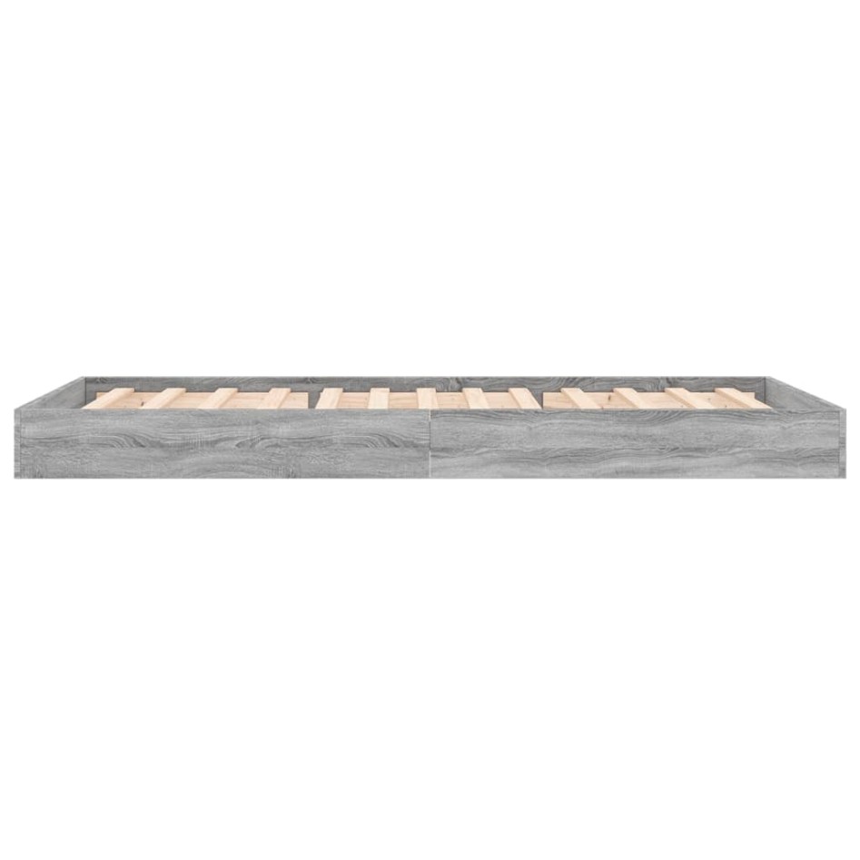 Estructura de cama madera de ingeniería gris Sonoma 90x200