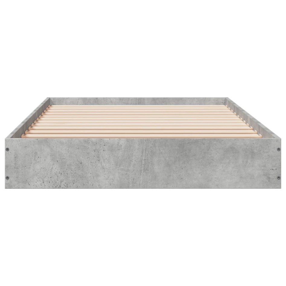 Estructura de cama madera de ingeniería gris hormigón 75x190