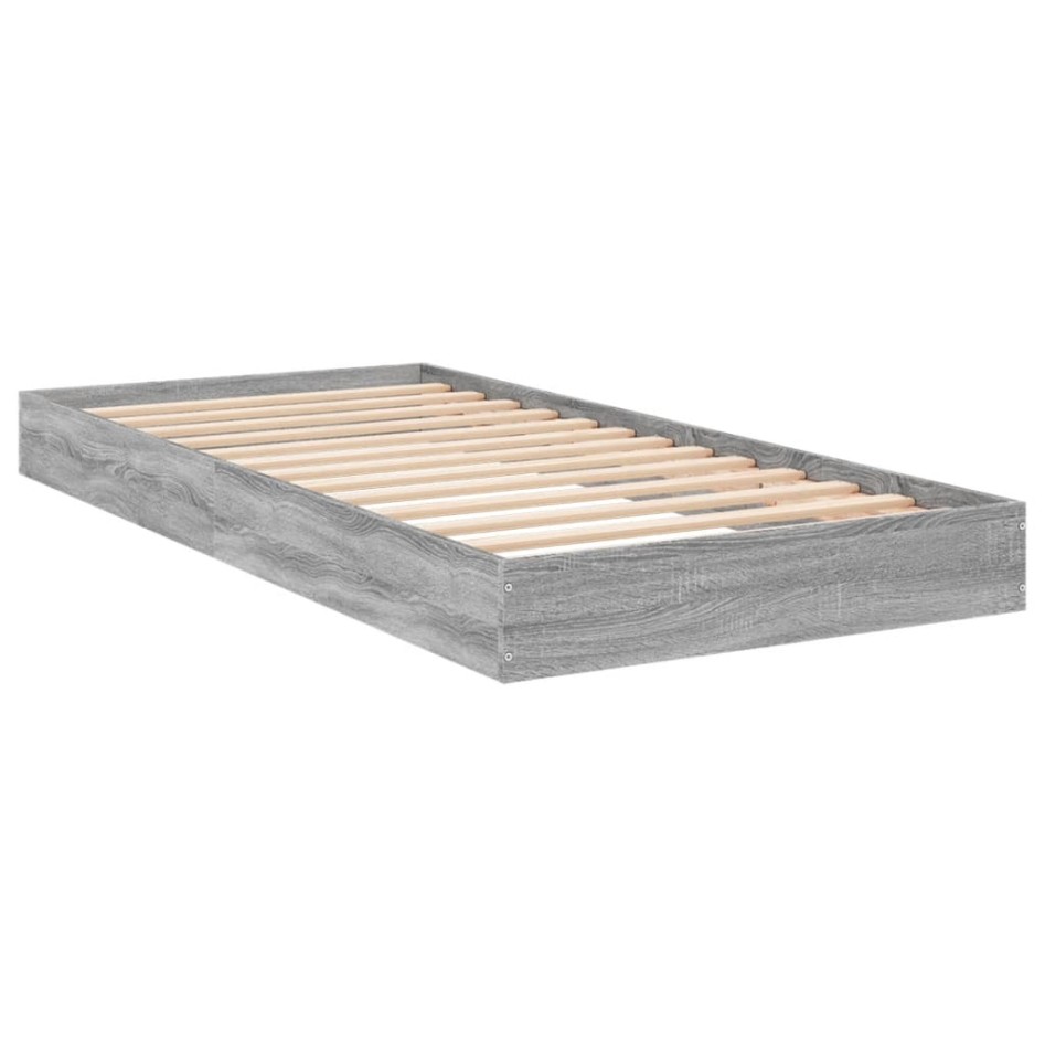 Estructura de cama madera de ingeniería gris Sonoma 75x190