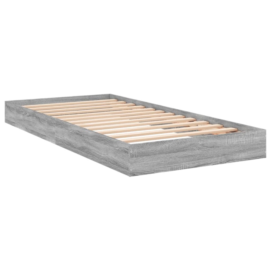 Estructura de cama madera de ingeniería gris Sonoma 75x190