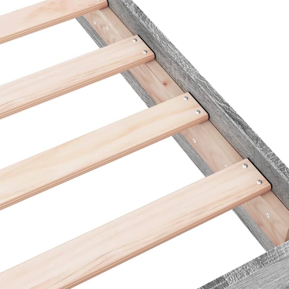 Estructura de cama madera de ingeniería gris Sonoma 75x190
