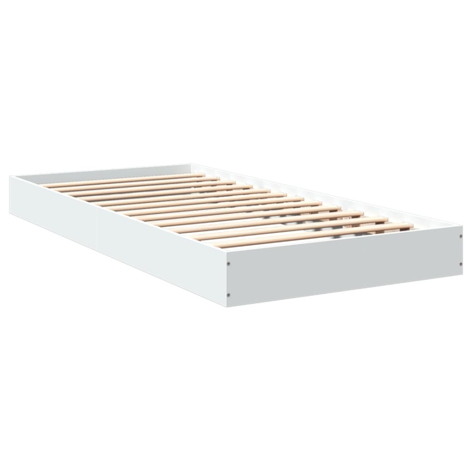 Estructura de cama madera de ingeniería blanca 75x190