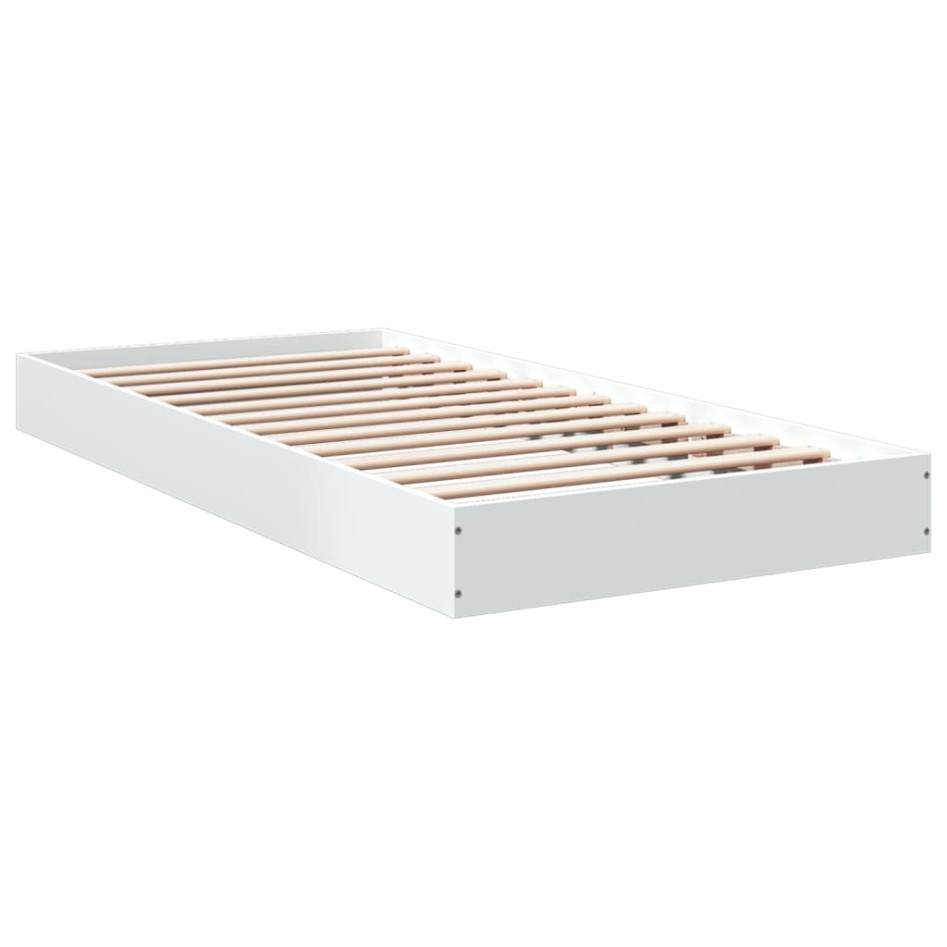 Estructura de cama madera de ingeniería blanca 75x190