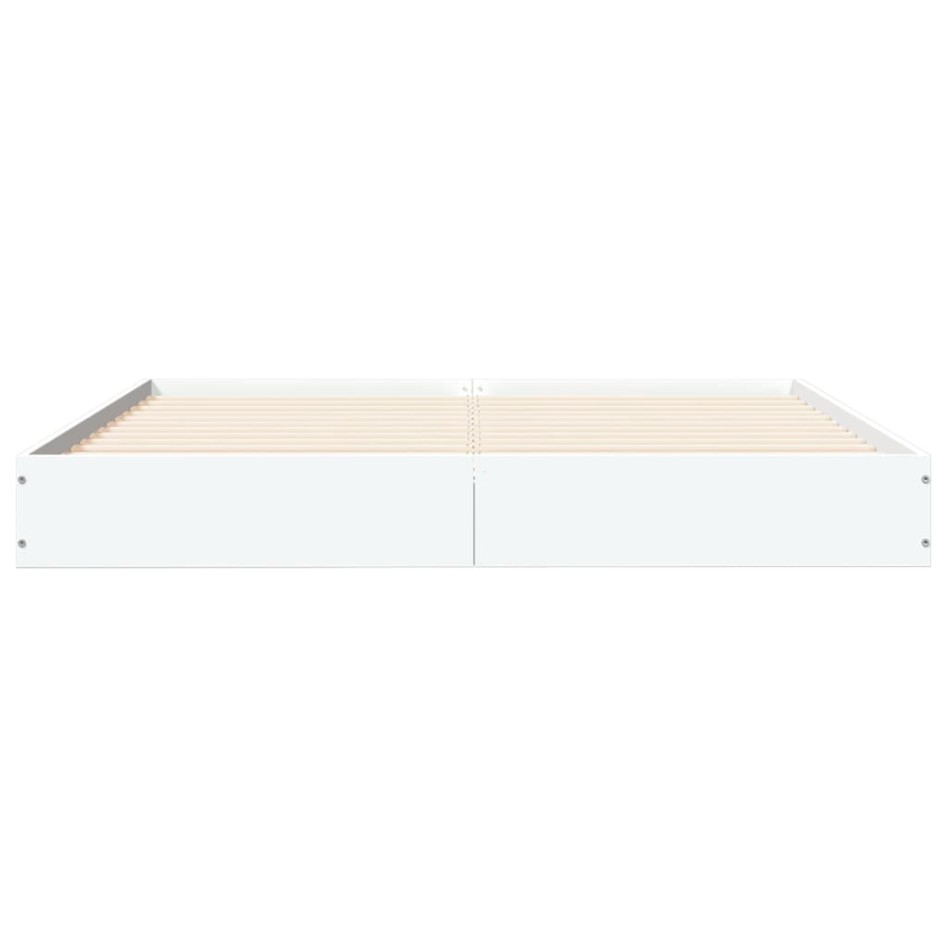Estructura de cama madera de ingeniería blanca 135x190