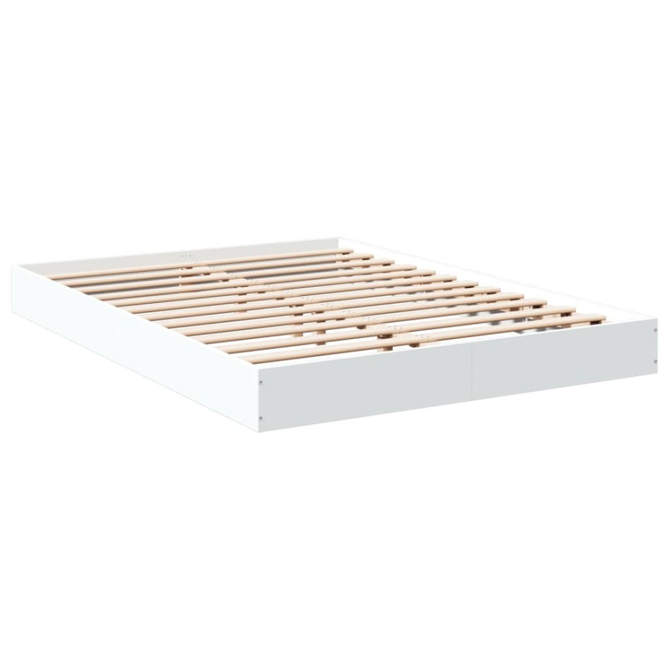 Estructura de cama madera de ingeniería blanca 135x190