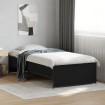 Estructura de cama madera de ingeniería y metal negra 75x190 cm