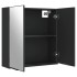 Armario de baño con espejo madera ingeniería negro 64x20x67
