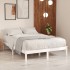 Estructura de cama sin colchón madera maciza blanco 120x200