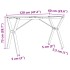 Patas de mesa de comedor estructura Y acero 120x60x73
