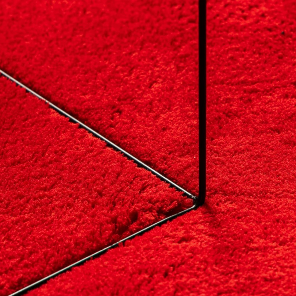 Alfombra de pelo corto suave lavable HUARTE rojo 120x170