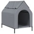 Casa para perros tela Oxford y acero gris