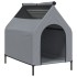 Casa para perros tela Oxford y acero gris