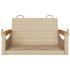 Banco columpio de ratán sintético beige 63x62x40