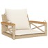 Banco columpio con cojines ratán sintético beige 63x62x40