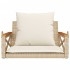 Banco columpio con cojines ratán sintético beige 63x62x40
