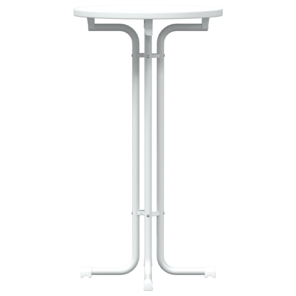 Mesa alta de comedor madera ingeniería y acero blanco